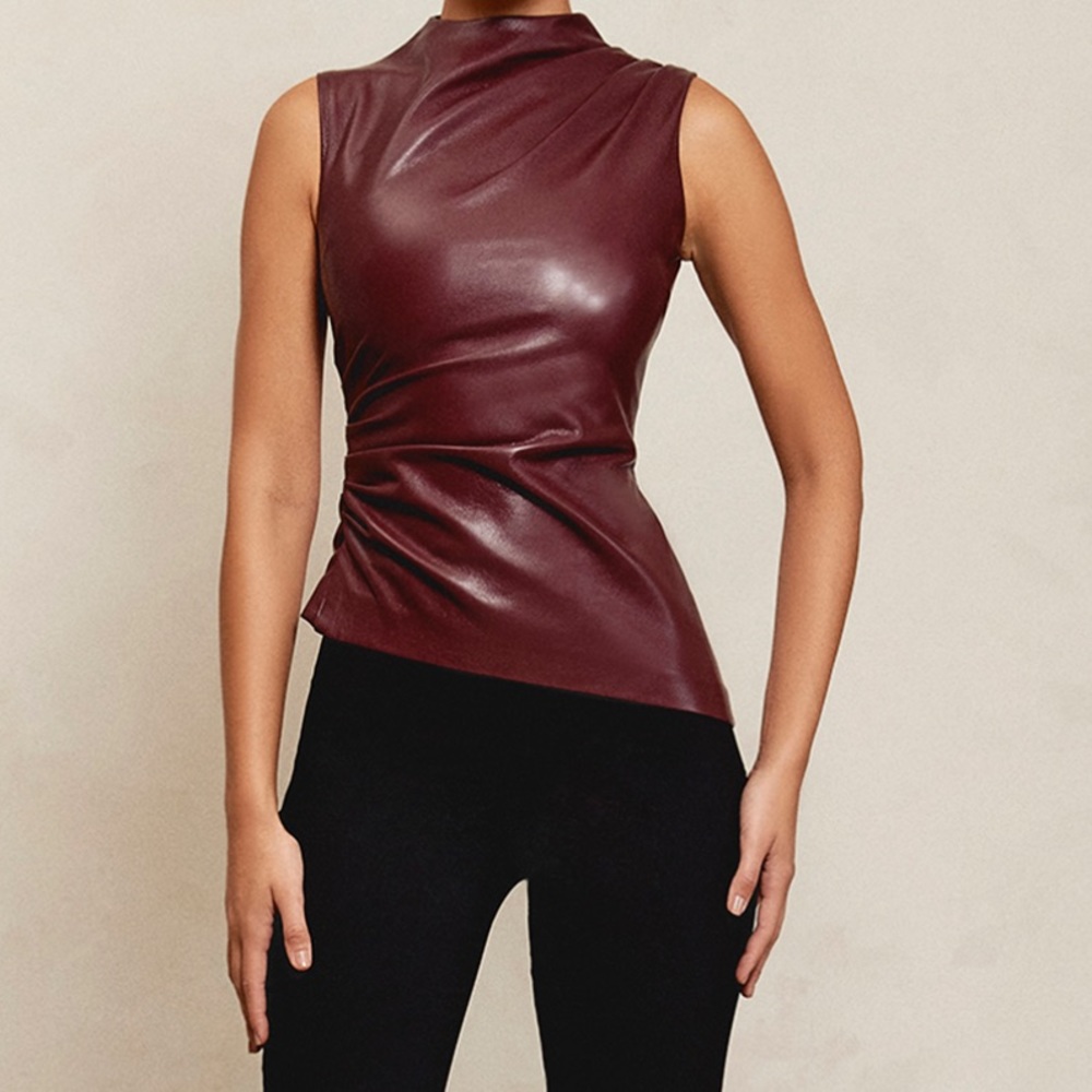House of CB Allegra Wine Asymmetric Top